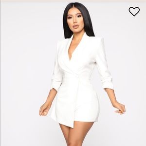 Blazer Romper White || Fashion Nova